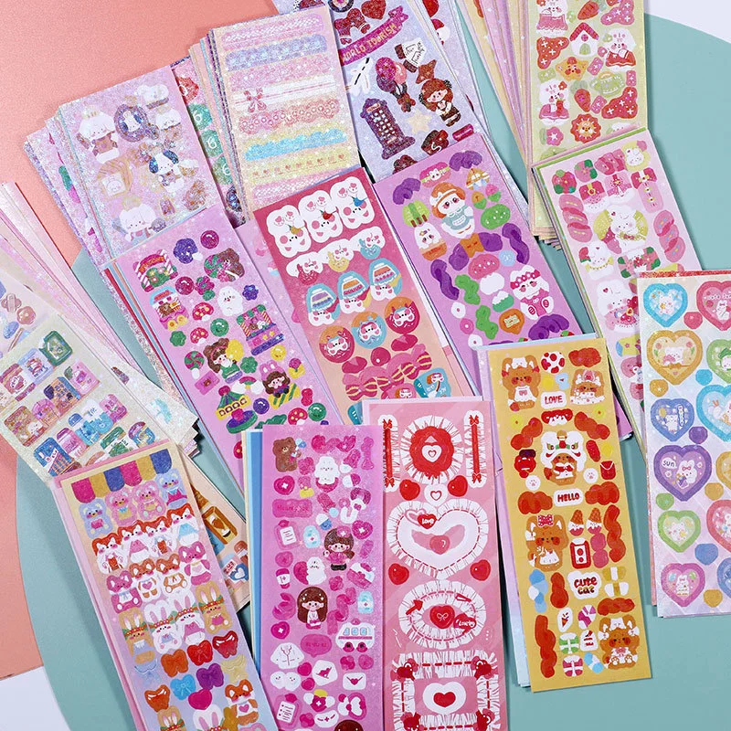 200PCS No-Repeated Sheet Stickers for Kids Kpop Pretty Aesthetic Cute Set Pack DIY Girl Toy Decor Stationery Scrapbooking 200PCS No-Repeated Sheet Stickers for Kids Kpop Pretty Aesthetic Cute Set Pack DIY Girl Toy Decor Stationery Scrapbooking