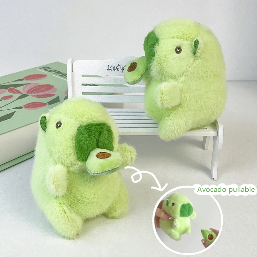 2pcs Cute capybara plush pendant, kawaii animal doll, creative car keychain, school bag pendant, children's toys, couple gifts