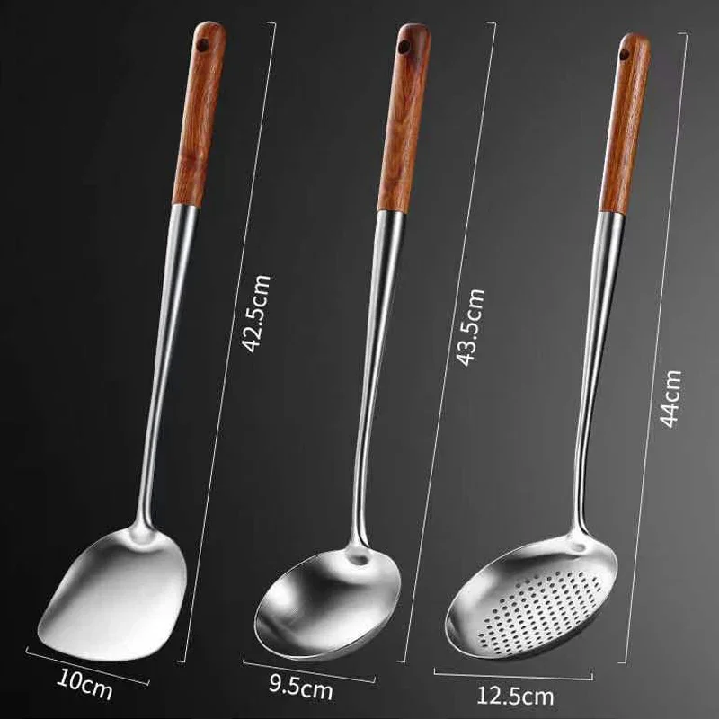 Kitchen Utensils Wok Spatula Iron and Ladle Tool Set Spatula for Stainless Steel Cooking Equpment Kitchen Accessories Essentials Kitchen Utensils Wok Spatula Iron and Ladle Tool Set Spatula for Stainless Steel Cooking Equpment Kitchen Accessories Essentials