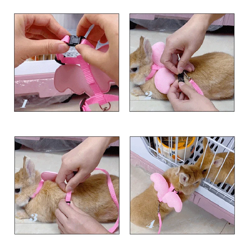 Cute Angel Wing Pet Rabbit Harness and Leash for Cats Rabbits Personalized Rabbit Harnesses Bunny Accessories Hamster Clothes Cute Angel Wing Pet Rabbit Harness and Leash for Cats Rabbits Personalized Rabbit Harnesses Bunny Accessories Hamster Clothes
