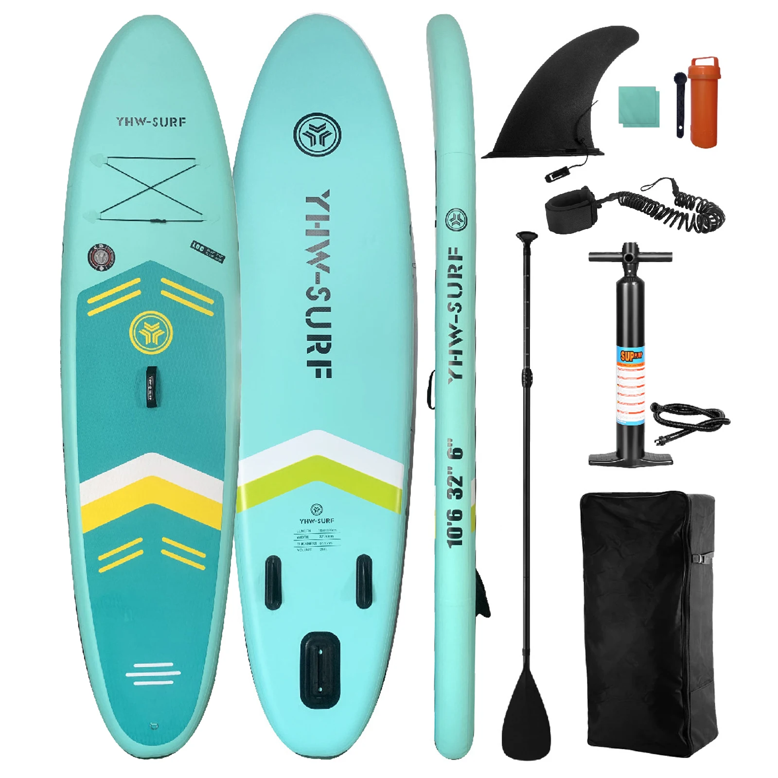 10.6ft Surfboard PVC Inflatable Paddle Board Seaside Beach Water-skiing Stand Up Paddle Board with Foot Rope 10.6ft Surfboard PVC Inflatable Paddle Board Seaside Beach Water-skiing Stand Up Paddle Board with Foot Rope