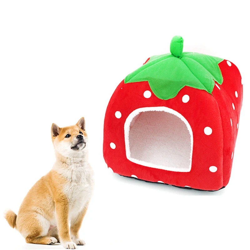 Strawberry Hamster House Guinea Pig Hideout Small Animal Bed Hideaway Hide Hut Cage Accessories for Autumn Winter Strawberry Hamster House Guinea Pig Hideout Small Animal Bed Hideaway Hide Hut Cage Accessories for Autumn Winter