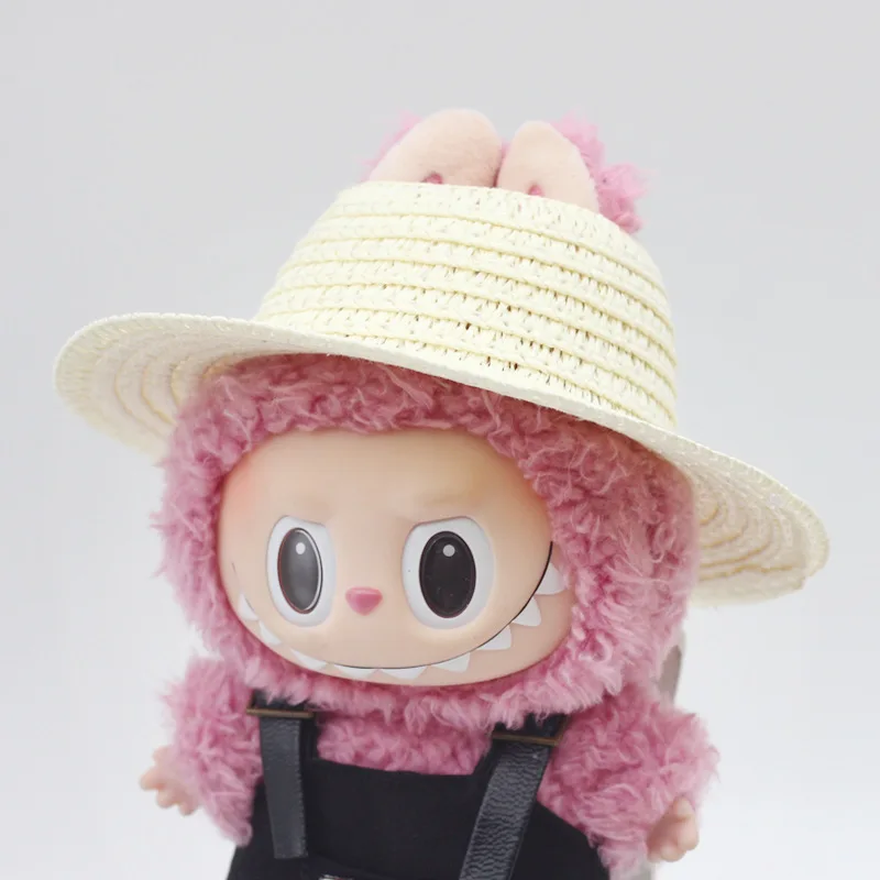 Labubu Hat Open Top Straw Hat Woven Hat Labubu Party Clothing Accessories Countryside Style Labubu Outfit for Sitting Party Labubu Hat Open Top Straw Hat Woven Hat Labubu Party Clothing Accessories Countryside Style Labubu Outfit for Sitting Party
