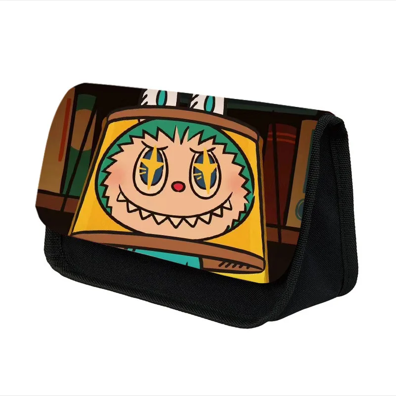 Labubu Pencil Cases Kawaii Large Capacity Pencil Storage Bag Student Stationery Organizer Pouch School Office Supplies Kids Gift