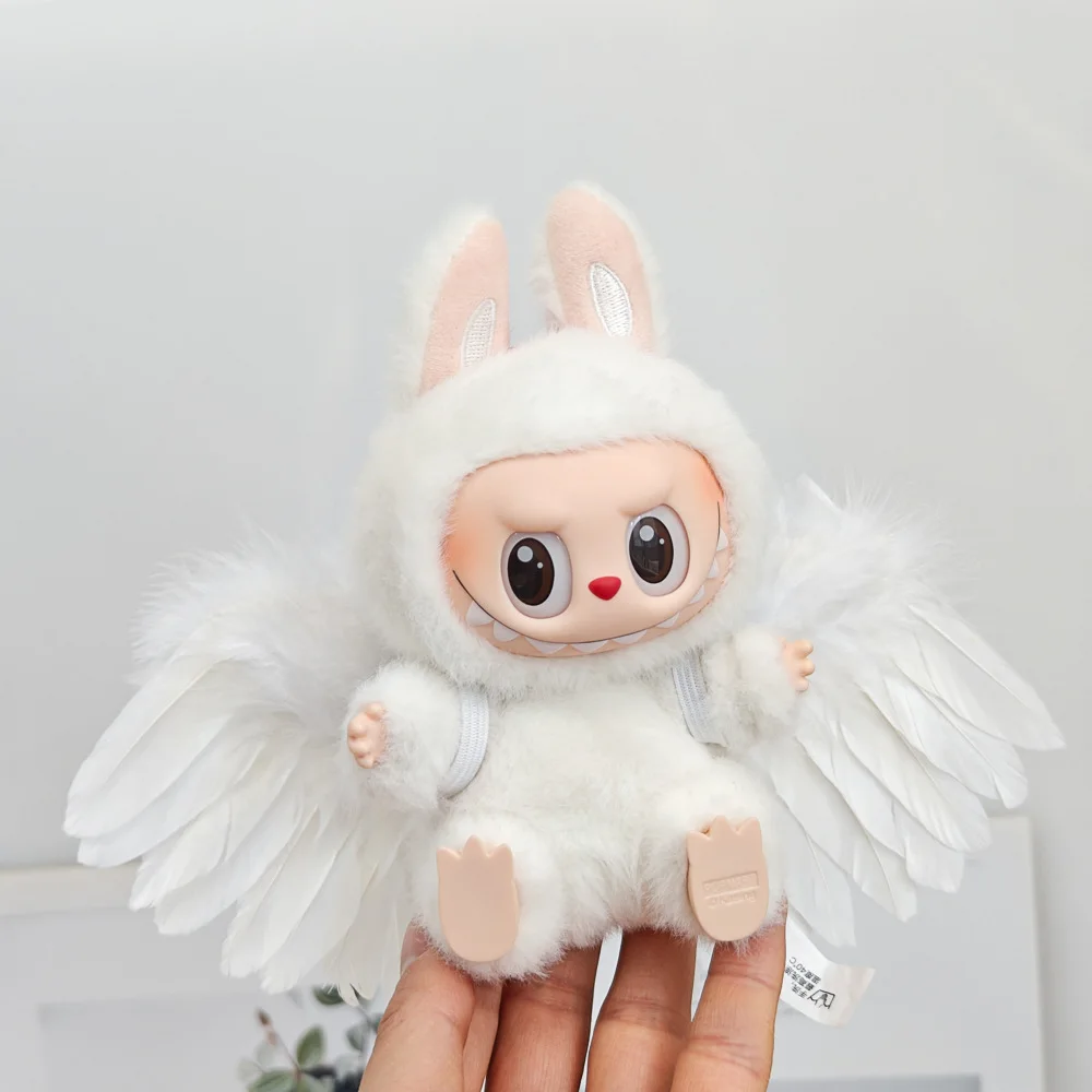 Doll Clothes Outfit Accessories for 15-17cm Labubu Black White Angel Feather Wings DIY Mini Dolls Clothing Girl Gift Doll Clothes Outfit Accessories for 15-17cm Labubu Black White Angel Feather Wings DIY Mini Dolls Clothing Girl Gift