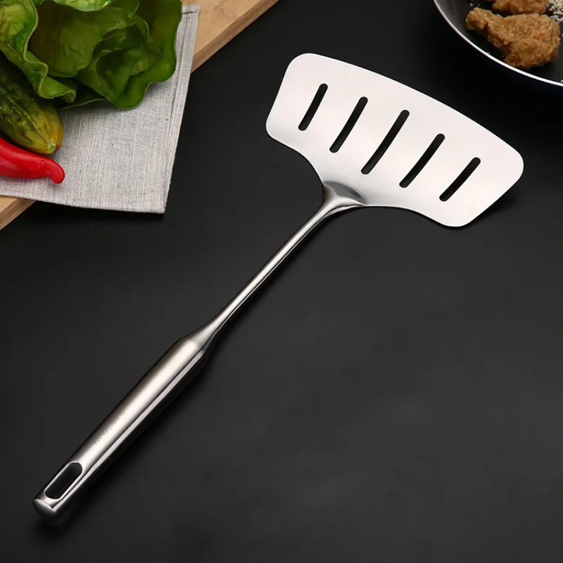 Large Stainless Steel Fish Frying Spatula Egg Pan Scoop Nonstick Long Wood Handle Steak Slotted Flat Shovel Kitchen Cooking Tool Large Stainless Steel Fish Frying Spatula Egg Pan Scoop Nonstick Long Wood Handle Steak Slotted Flat Shovel Kitchen Cooking Tool
