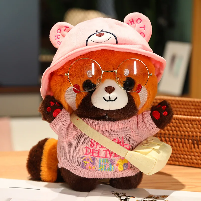 30cm cute raccoon into red brown red panda cosplay dress up plush toy Plush animal Soft pillow birthday gift for children 30cm cute raccoon into red brown red panda cosplay dress up plush toy Plush animal Soft pillow birthday gift for children