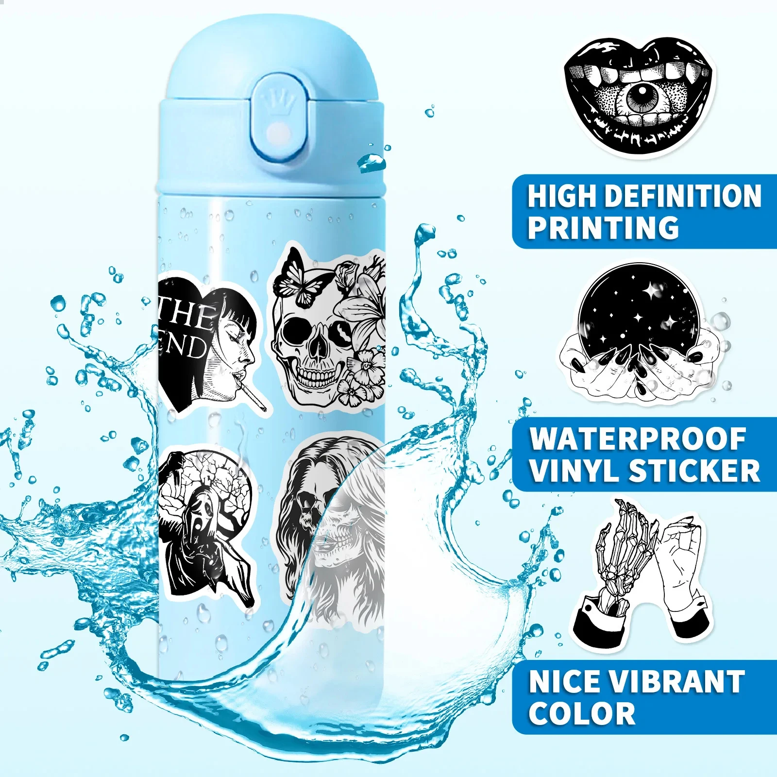 50PCS Gothic Stickers,Waterproof And Colorproof Stickers, Laptop, Water Bottle, Phone Case.Very Individual 50PCS Gothic Stickers,Waterproof And Colorproof Stickers, Laptop, Water Bottle, Phone Case.Very Individual
