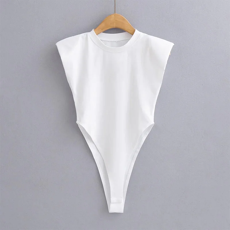Sexy tops women Summer one-pieces bodycon bodysuit padded shoulder bodysuit black sleeveless body suits for women white Sexy tops women Summer one-pieces bodycon bodysuit padded shoulder bodysuit black sleeveless body suits for women white