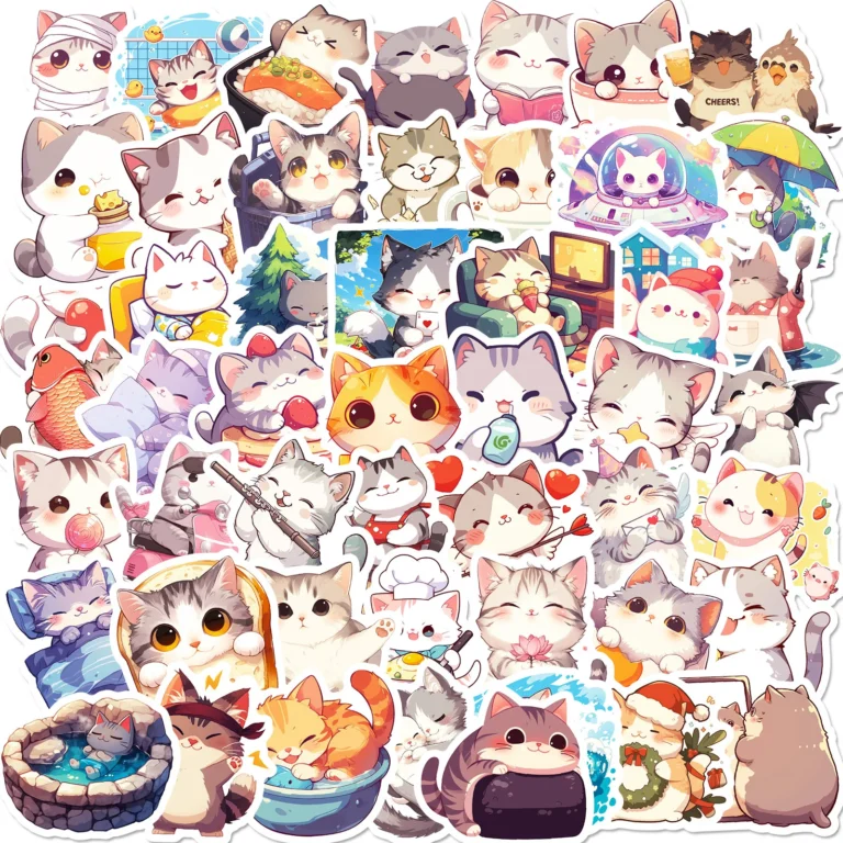 10/50/100pcs Funny Cute Cat MEME Animals Stickers Kawaii Decals Scrapbooking Notebook Luggage Laptop Skateboard Sticker Toy