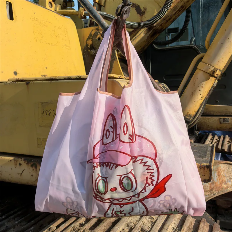 New Labubu Supermarket Shopping Bag Large Capacity Bag Cartoon Portable Cloth Bag Shoulder Bag New Labubu Supermarket Shopping Bag Large Capacity Bag Cartoon Portable Cloth Bag Shoulder Bag
