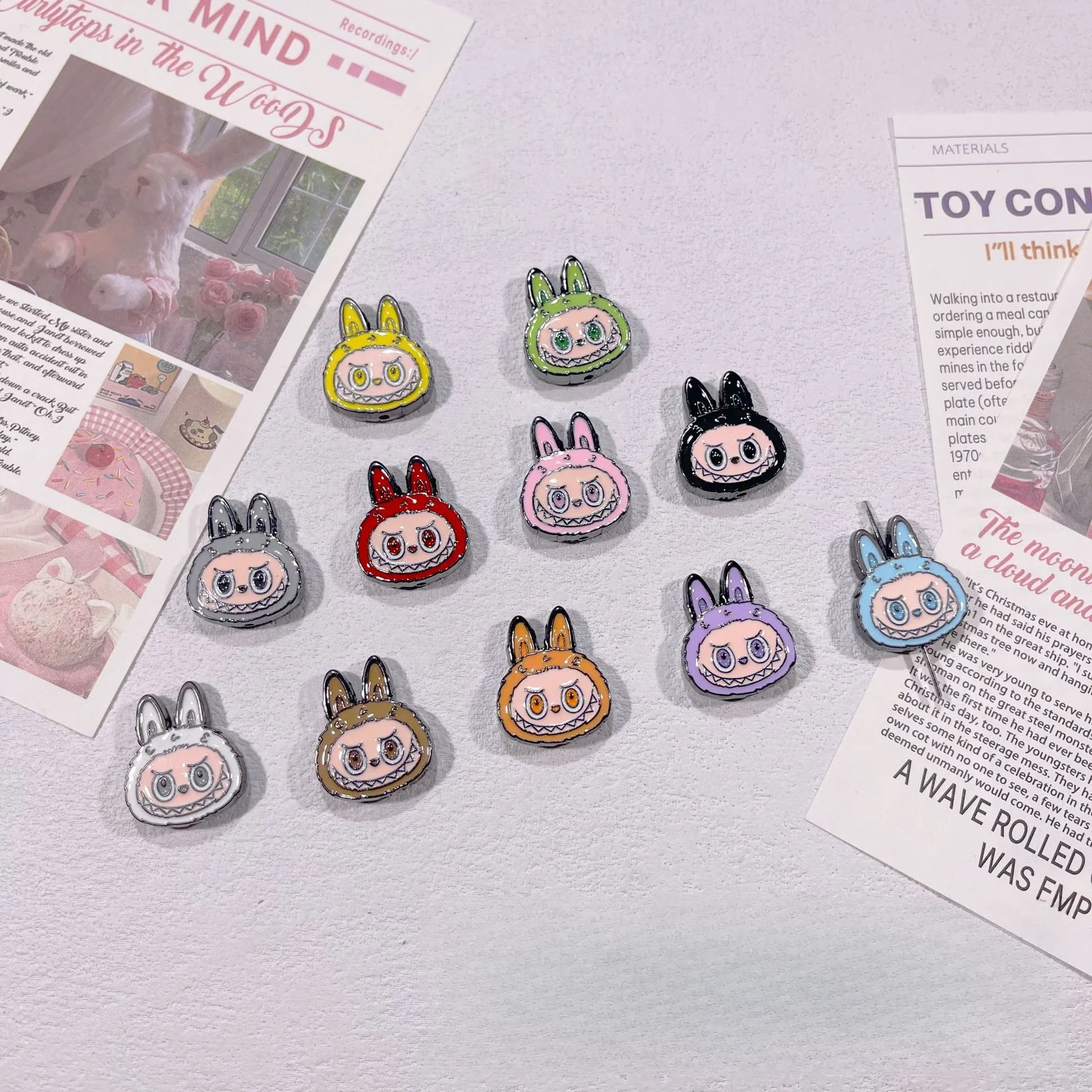 Colorful Alloy Drip Oil Vertical Hole Multi-color Cartoon Bead DIY Accessories Mobile Phone Chain Keychain Pendant Material Colorful Alloy Drip Oil Vertical Hole Multi-color Cartoon Bead DIY Accessories Mobile Phone Chain Keychain Pendant Material