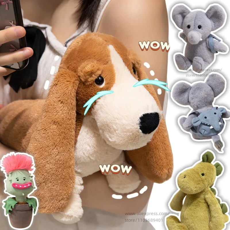 Stuffed UK Style Beagle Dog Puppy Dog Blue Backpack Elephant Plushie Plush Plant Chomper Baby Appease Toy Green Dinosaur Dinos