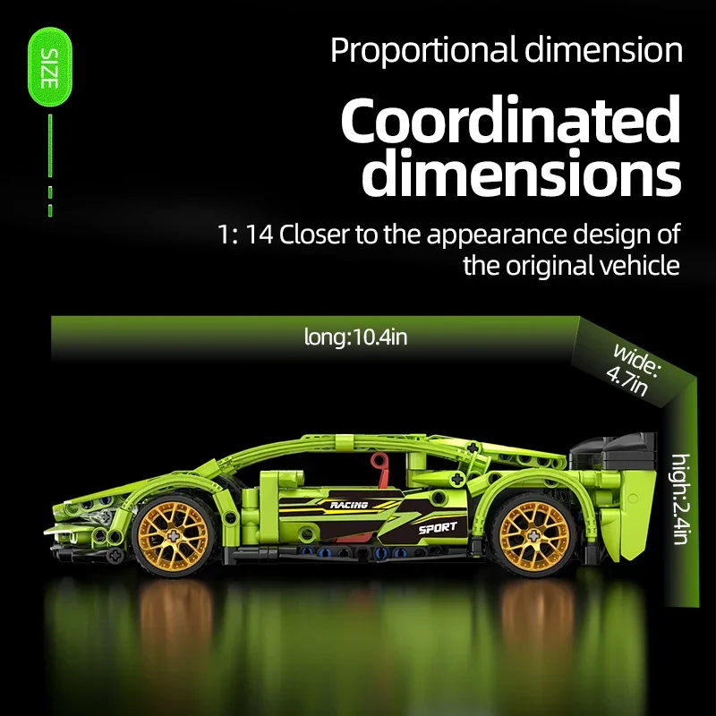 ToylinX 452pcs High-Tech Racing Sports Car Creation Expert Building Block Racing Model Children's Toys for Boys Birthday Gifts