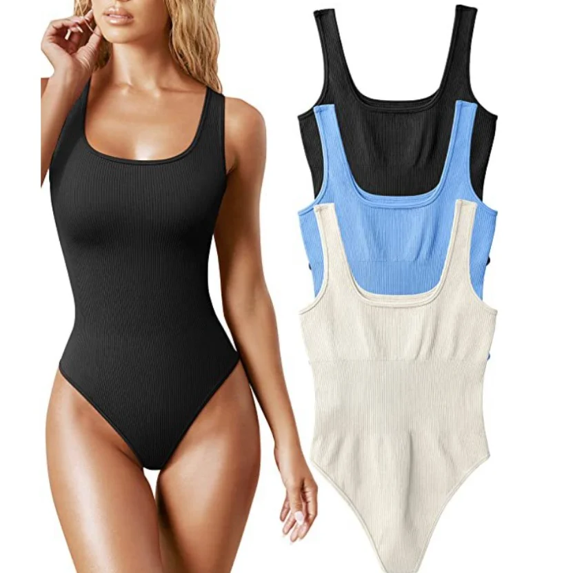 2024 summer solid sexy bodycon women bodysuits female Knit slim casual bodysuit chic lady club short playsuits femme 2024 summer solid sexy bodycon women bodysuits female Knit slim casual bodysuit chic lady club short playsuits femme