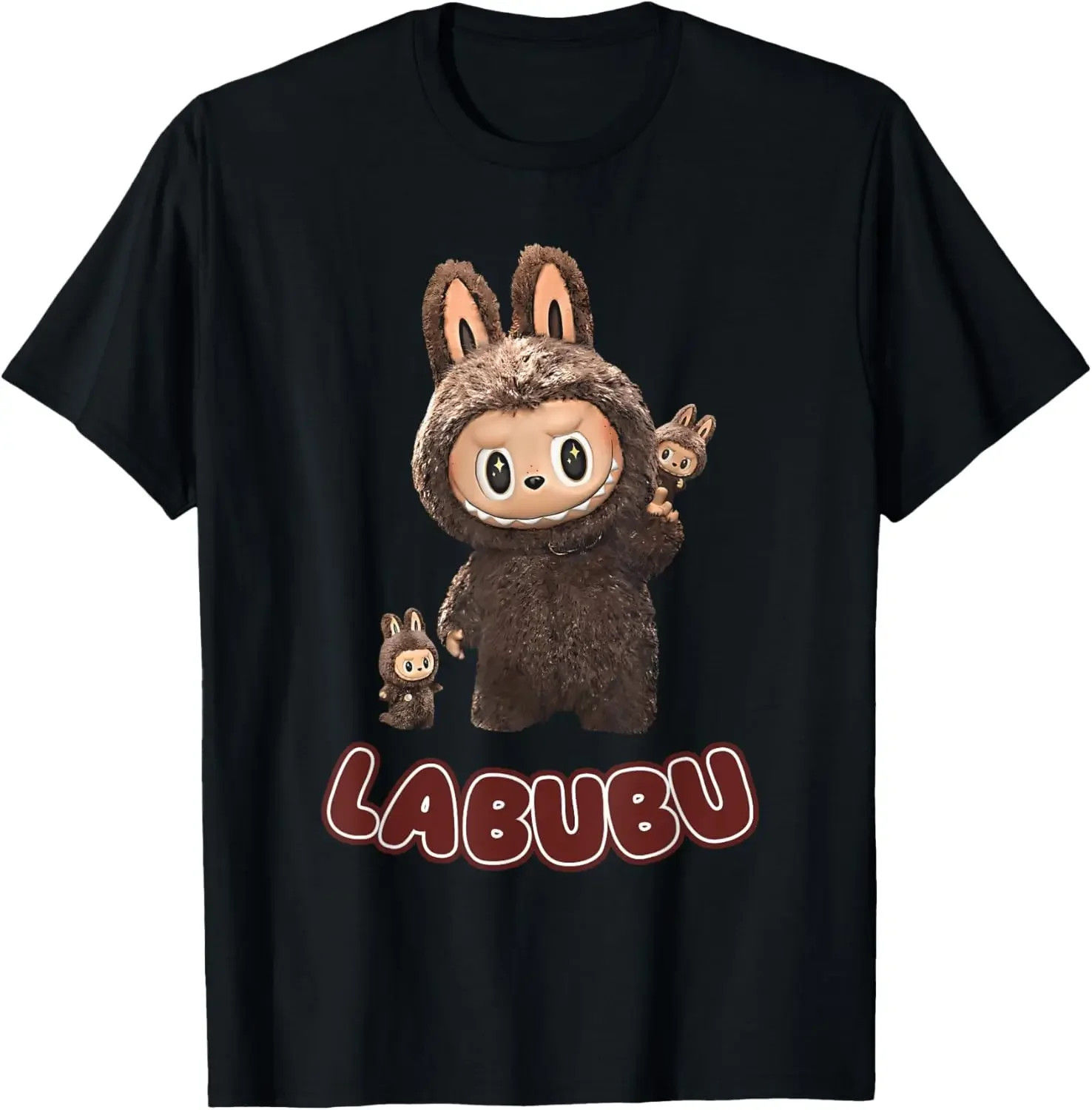 Funny Labubu Cute Labubu The Monsters Brown Meme T-Shirt Casual Short-sleeved Comfortable Breathable Hot Selling Streetwear