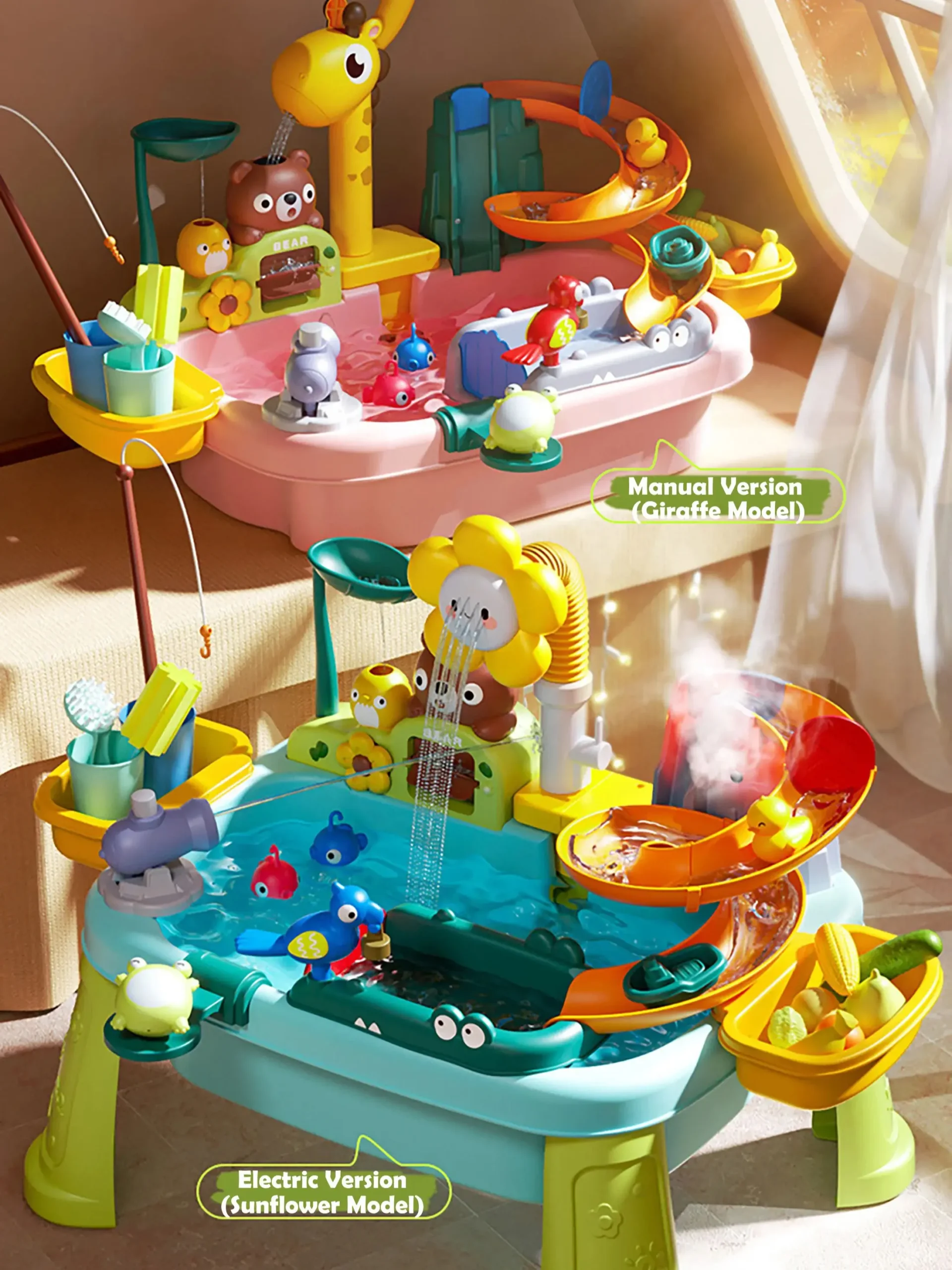 Children's Play Sink with Running Water, Mini Water Table for 3+, Upgraded Faucet and Play Dishes, Children Electric Dishwasher Children's Play Sink with Running Water, Mini Water Table for 3+, Upgraded Faucet and Play Dishes, Children Electric Dishwasher