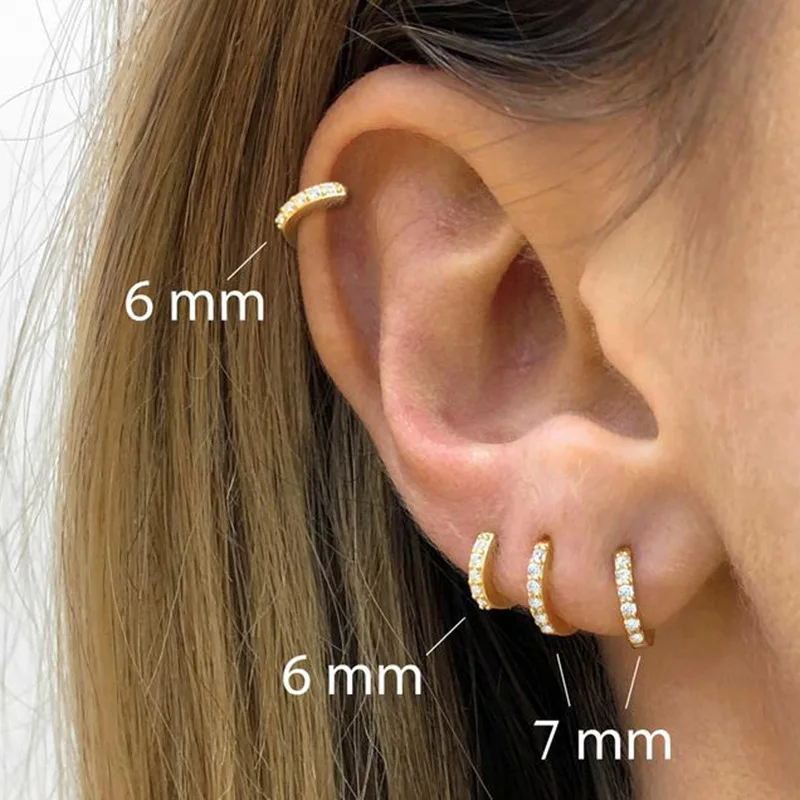 ANENJERY 2PCS Rainbow Little Huggies Hoop Earrings for Women Girl Cartilage Small Piercing Tragus Circle Men Jewelry ANENJERY 2PCS Rainbow Little Huggies Hoop Earrings for Women Girl Cartilage Small Piercing Tragus Circle Men Jewelry