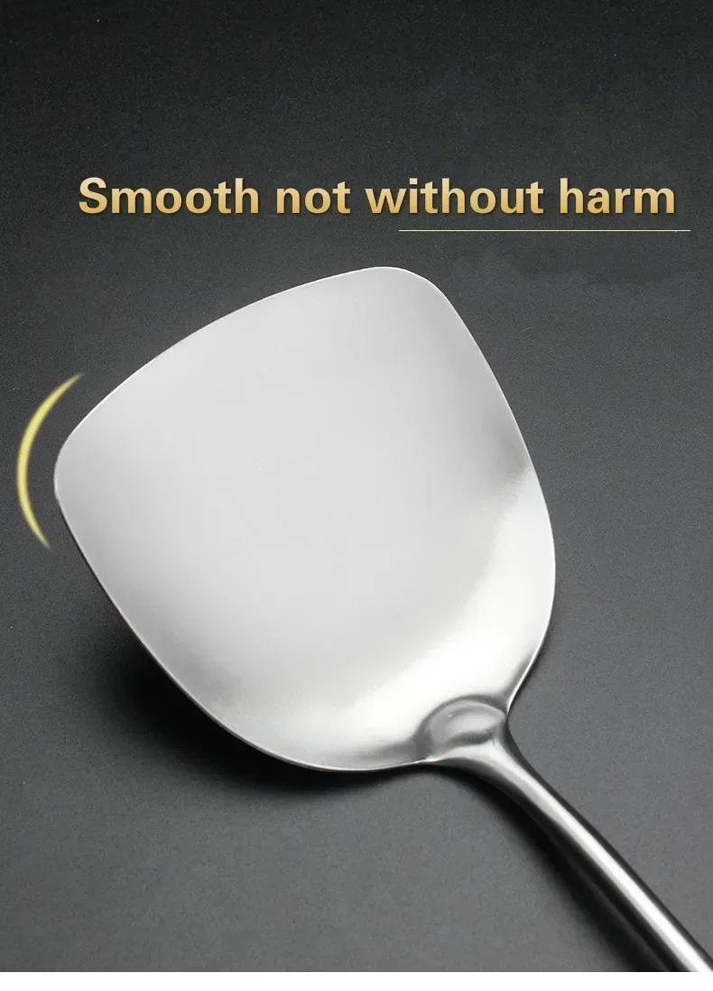 304 Stainless Steel Spatula Spoon With Wooden Handle Lengthened Cooking Spoon Anti-Scalding Cooking Shovel Kitchenware 304 Stainless Steel Spatula Spoon With Wooden Handle Lengthened Cooking Spoon Anti-Scalding Cooking Shovel Kitchenware