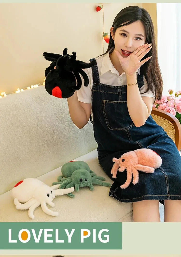 Simulation Black Spider Jumping Spider Doll Crawling Pet Doll Plush Cute Reptile Plush Toy Super Cute Doll Simulation Black Spider Jumping Spider Doll Crawling Pet Doll Plush Cute Reptile Plush Toy Super Cute Doll
