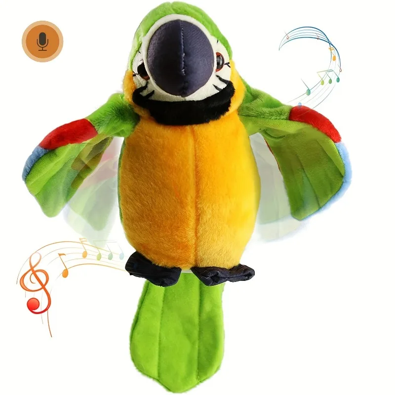 Talking Macaw Parrot Repeat What You Say Stuffed Animal Plush Toy Electronic Record Animated Bird Speaking Parrot Pet Plush Toys Talking Macaw Parrot Repeat What You Say Stuffed Animal Plush Toy Electronic Record Animated Bird Speaking Parrot Pet Plush Toys