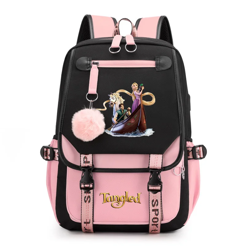 Tangled Rapunzel Princess Backpacks Teenager USB Charging Laptop Backpack Women Men Rucksack Travel Bag Mochila Tangled Rapunzel Princess Backpacks Teenager USB Charging Laptop Backpack Women Men Rucksack Travel Bag Mochila