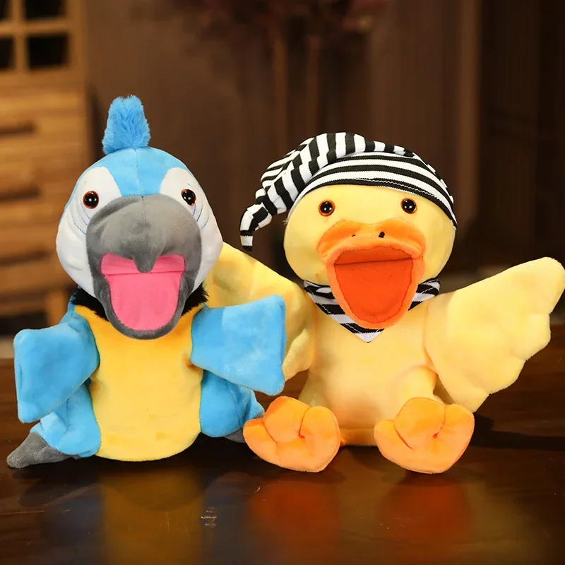 Stuffed Plush Animals Toys Hand Finger Puppet Kawaii Dolls Educational Baby Toys Learning & Education Monkey Tiger Children Gift