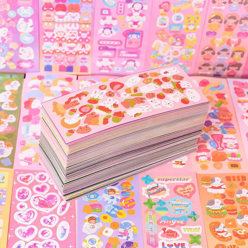 200PCS No-Repeated Sheet Stickers for Kids Kpop Pretty Aesthetic Cute Set Pack DIY Girl Toy Decor Stationery Scrapbooking 200PCS No-Repeated Sheet Stickers for Kids Kpop Pretty Aesthetic Cute Set Pack DIY Girl Toy Decor Stationery Scrapbooking