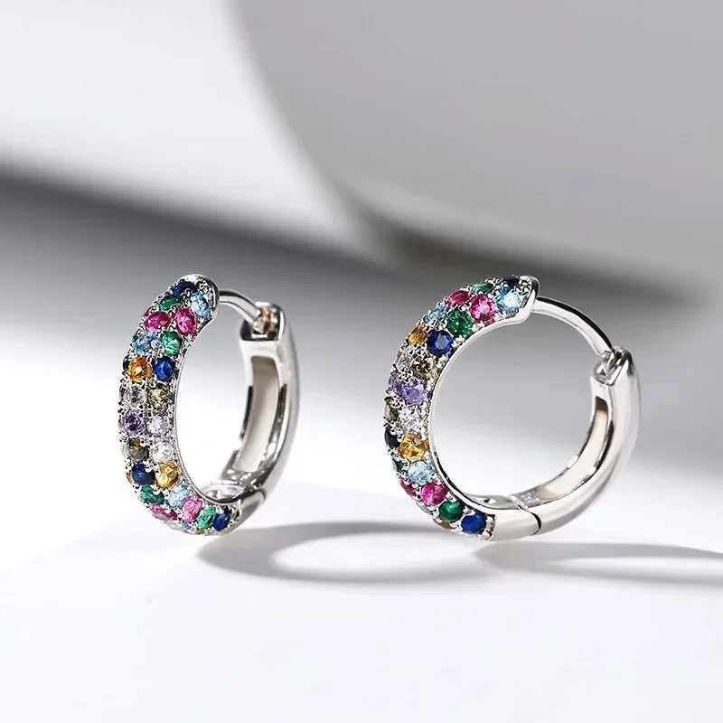 Crystal earrings, colorful crystal round earrings, fashionable jewelry, beautiful earrings Crystal earrings, colorful crystal round earrings, fashionable jewelry, beautiful earrings