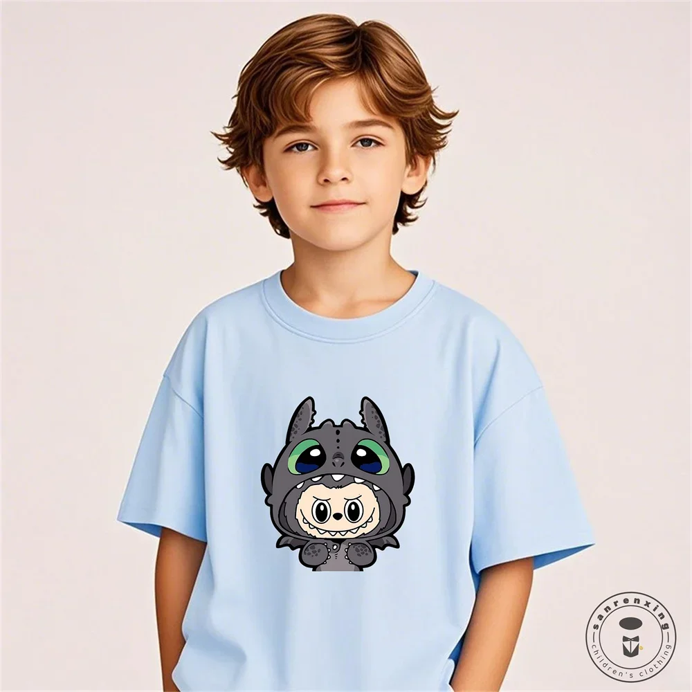Labubu Girl Short Sleeve T Shirt Cute Print Baby Cotton Tee Tops Cartoon Toddler T-Shirts Summer Children Clothes Birthday Gift Labubu Girl Short Sleeve T Shirt Cute Print Baby Cotton Tee Tops Cartoon Toddler T-Shirts Summer Children Clothes Birthday Gift