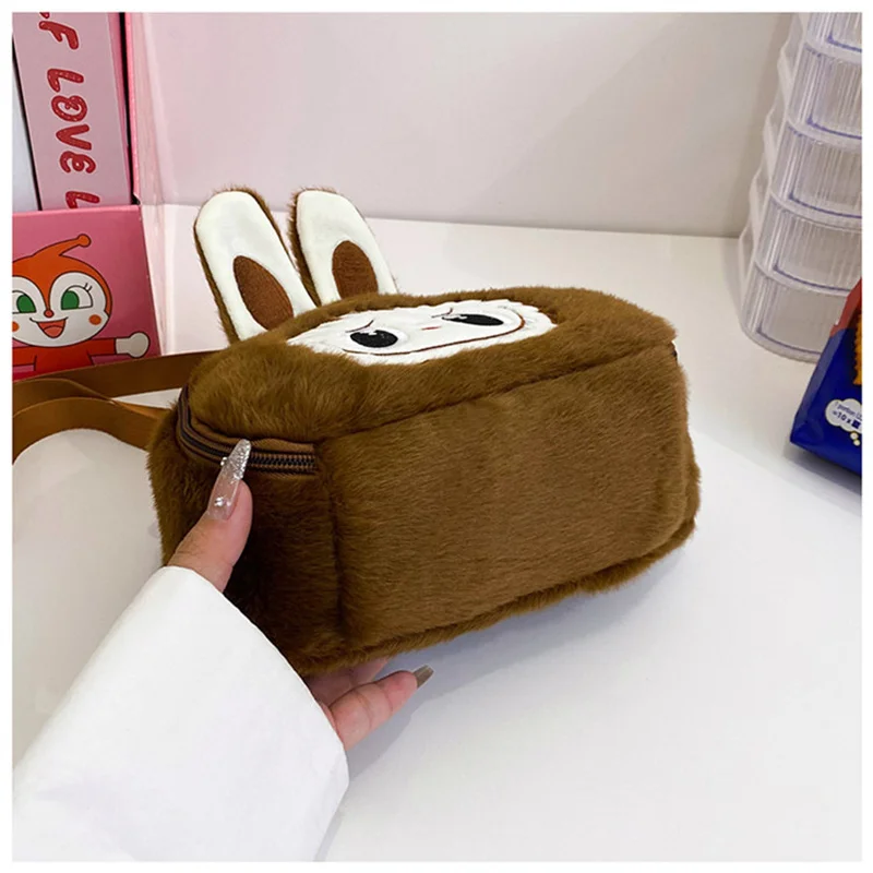 Labubu The Monste Plush Make Up Cosmetic Bag Kawaii Cartoon Large Capacity Storage Bags Portable Handbag Shoulder Bag Girl Gifts Labubu The Monste Plush Make Up Cosmetic Bag Kawaii Cartoon Large Capacity Storage Bags Portable Handbag Shoulder Bag Girl Gifts