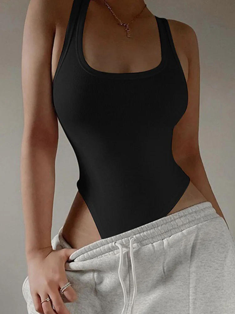 Sleeveless Knit Bodysuit Hot Summer Sexy Bodycon Off Shoulder Halter Tops Casual Street Bodice For Women ClubWear Sleeveless Knit Bodysuit Hot Summer Sexy Bodycon Off Shoulder Halter Tops Casual Street Bodice For Women ClubWear