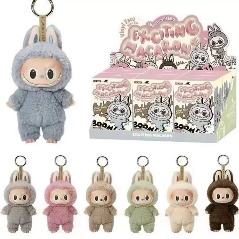 Labubu The Monsters Heartbeat Macaron Enamel Face Pvc Figurine Tabletop Ornament Kawaii Doll Kid Birthday Gift
