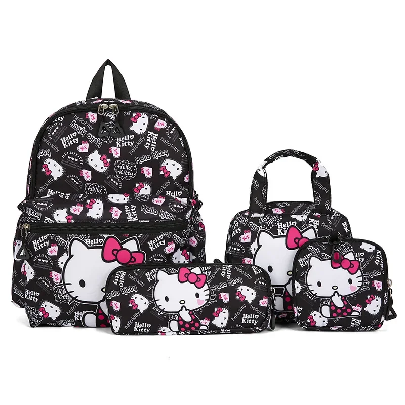 4pcs Kuromi Backpack, Pencil Case, Shoulder Bag, Wallet Set, Hello Kitty Sanrio School Bag, Melody Casual Outdoor Daypack 4pcs Kuromi Backpack, Pencil Case, Shoulder Bag, Wallet Set, Hello Kitty Sanrio School Bag, Melody Casual Outdoor Daypack
