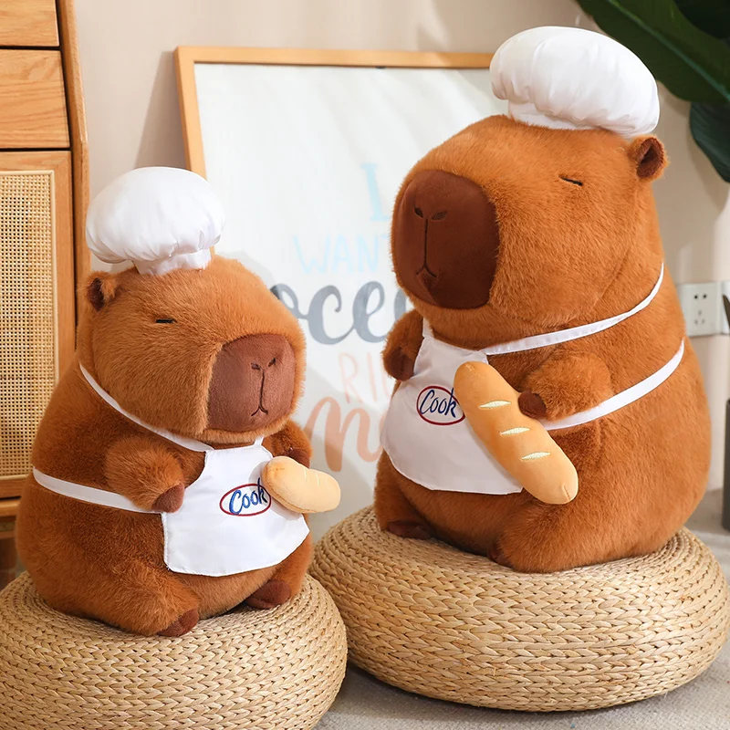 28-50cm Cook Capybara Plush Simulation Baker Kapibala Anime Fluffty Toy Cute Bread Doll Stuffed Animals Soft Doll Xmas Gift 28-50cm Cook Capybara Plush Simulation Baker Kapibala Anime Fluffty Toy Cute Bread Doll Stuffed Animals Soft Doll Xmas Gift