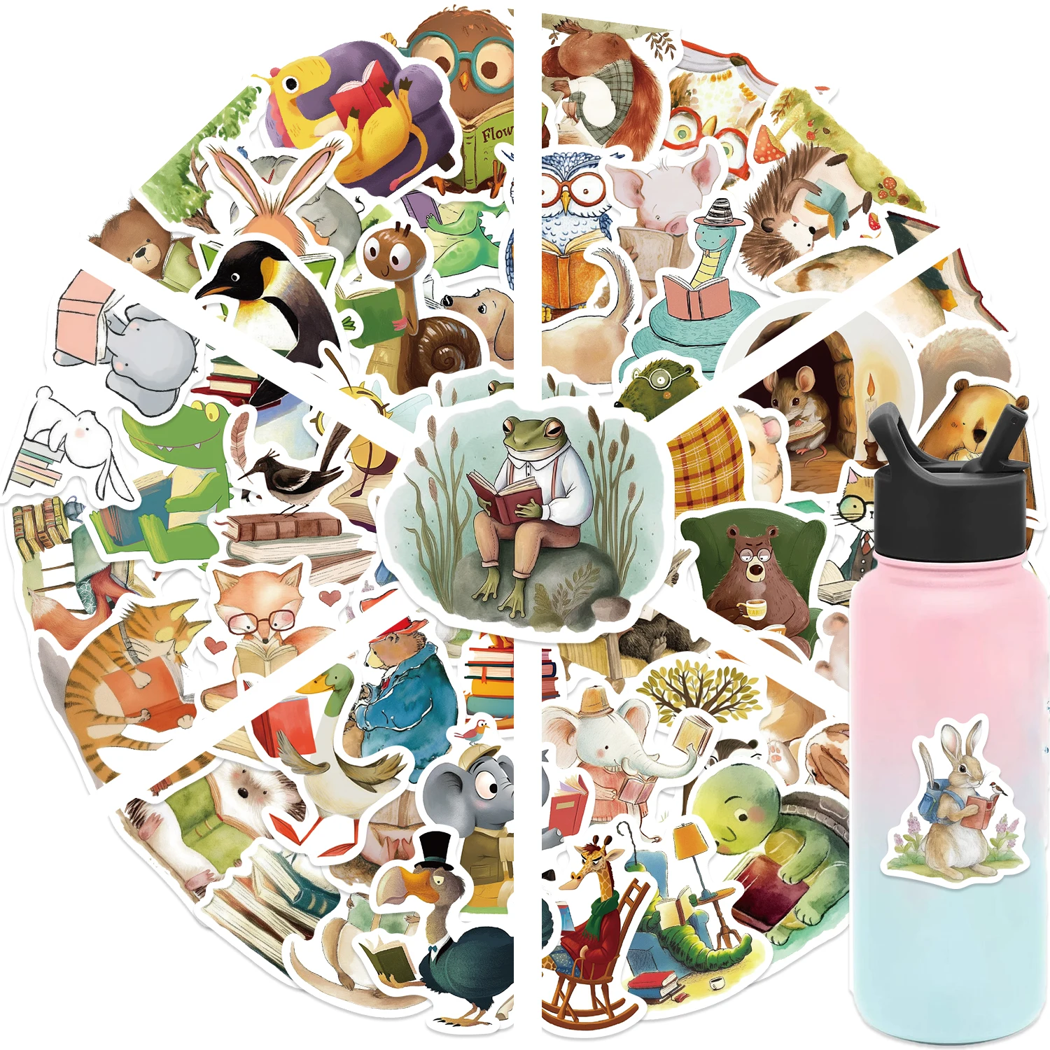 50PCS Animal Bookish Reading Sticker For Scrapbooking Korean Stationery School Supplies Aesthetic Children's Decoration 50PCS Animal Bookish Reading Sticker For Scrapbooking Korean Stationery School Supplies Aesthetic Children's Decoration