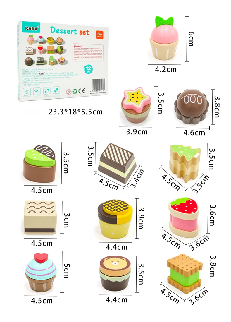 Wooden Kitchen Pretend Play Toys Afternoon Tea Sweet Desserts For Kids Playset Simulation Kitchen Educational Toys For Ages 3+