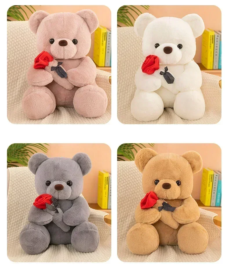 Valentine's Day roses teddy bear animal plush toys for girls teddy bear dolls