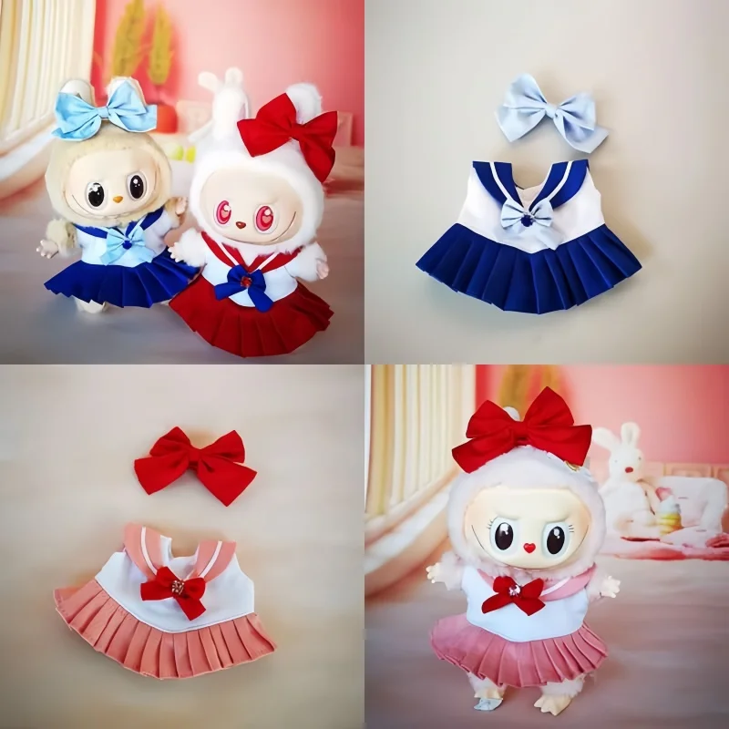 New 17cm Labubu Clothes V1 Labubu Cute Sailor Uniform Vinyl Doll Labubu Beautiful Girl Warrior Clothes Sitting Party Gifts New 17cm Labubu Clothes V1 Labubu Cute Sailor Uniform Vinyl Doll Labubu Beautiful Girl Warrior Clothes Sitting Party Gifts