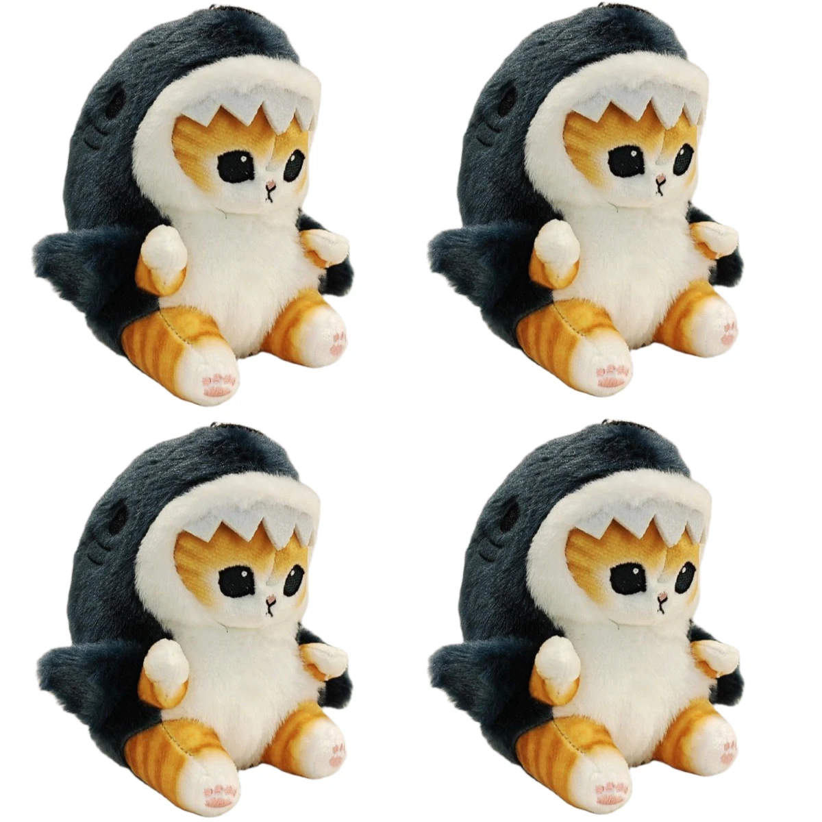 Hot Cute Shark Cat Fried Shrimp Cat Plush Doll Pendant Doll Beautiful Room Car Bag Decoration Pendant Opening Holiday Gift 12cm