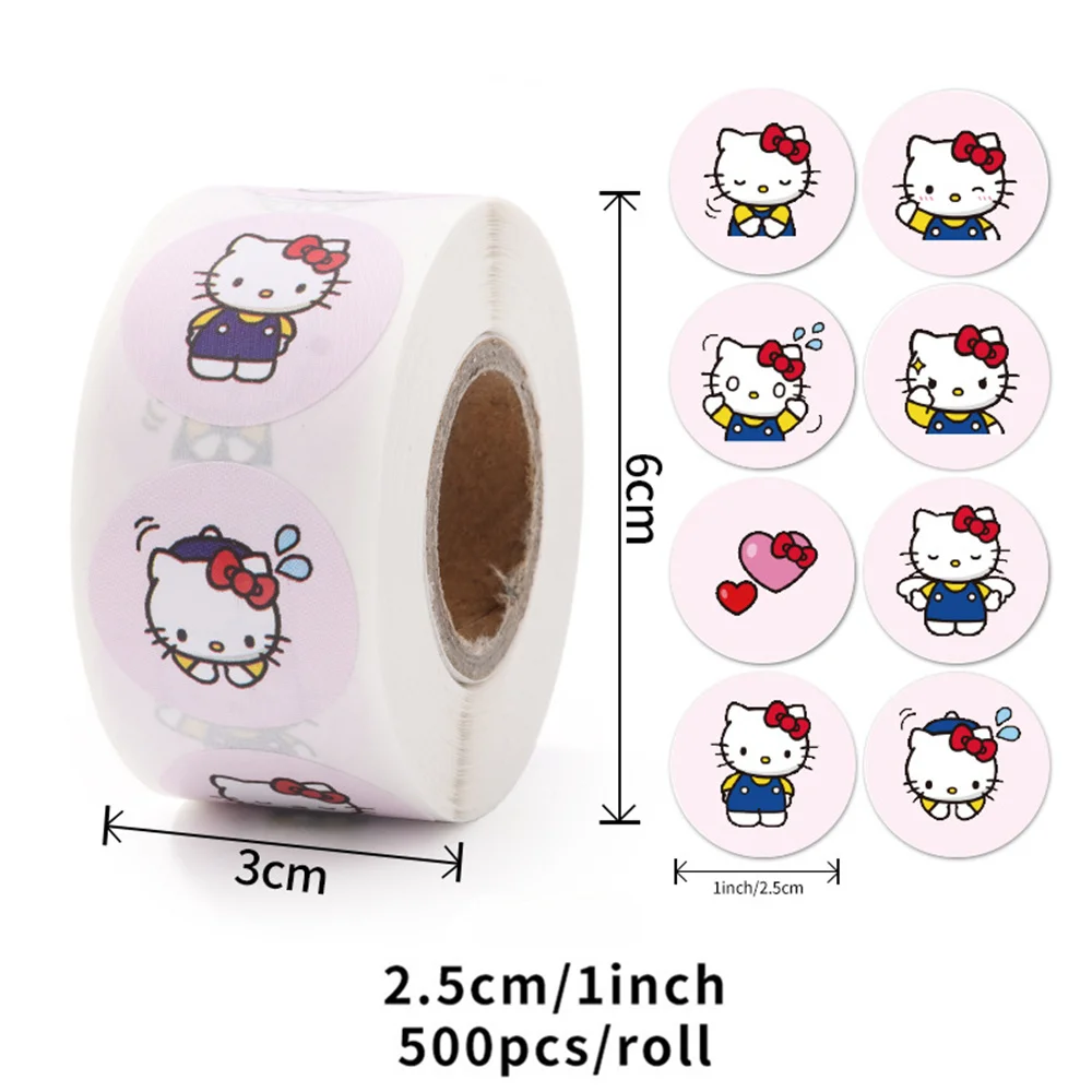 500Pcs/Roll Sanrio Stickers Kawaii Hello Kitty Melody Kuromi Cinnamoroll Luggage Graffiti Decals Kid Toy Decoration Sticker Gift 500Pcs/Roll Sanrio Stickers Kawaii Hello Kitty Melody Kuromi Cinnamoroll Luggage Graffiti Decals Kid Toy Decoration Sticker Gift