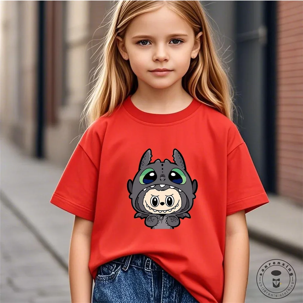 Labubu Girl Short Sleeve T Shirt Cute Print Baby Cotton Tee Tops Cartoon Toddler T-Shirts Summer Children Clothes Birthday Gift Labubu Girl Short Sleeve T Shirt Cute Print Baby Cotton Tee Tops Cartoon Toddler T-Shirts Summer Children Clothes Birthday Gift
