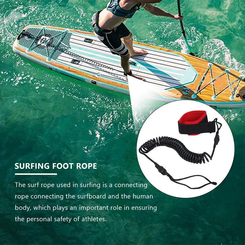 10.6Ft Ankle Leash Surfing Coiled Stand Up Paddle Board Black Tpu Paddle Board Foot Leg Rope Surfboard Raft Traction Rope 10.6Ft Ankle Leash Surfing Coiled Stand Up Paddle Board Black Tpu Paddle Board Foot Leg Rope Surfboard Raft Traction Rope