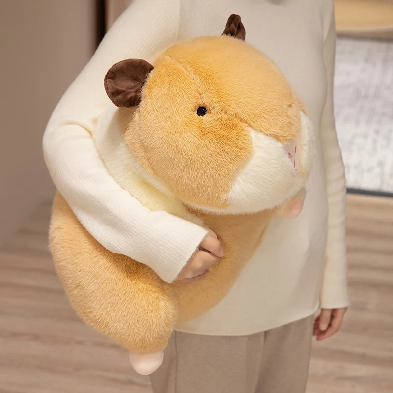 25-40cm Cartoon Round Dutch Pig Plush Doll Simulation Brown Yellow Dutch Pig Animal Stuffed Home Decor Gift For Boys And Girls