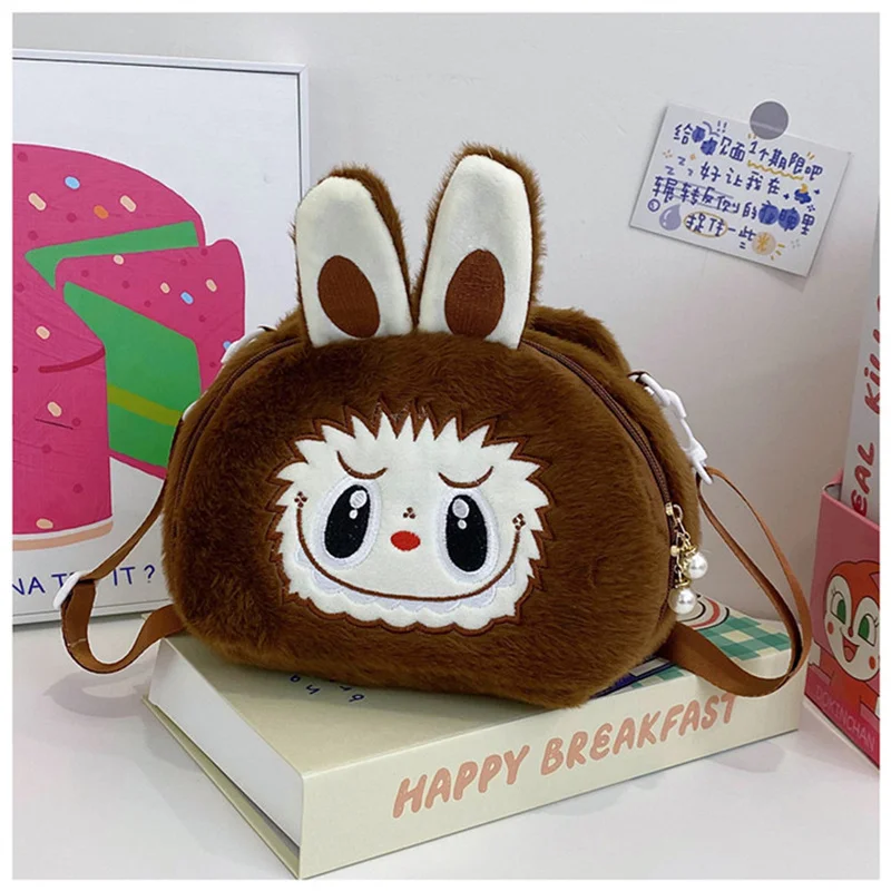 Labubu The Monste Plush Make Up Cosmetic Bag Kawaii Cartoon Large Capacity Storage Bags Portable Handbag Shoulder Bag Girl Gifts Labubu The Monste Plush Make Up Cosmetic Bag Kawaii Cartoon Large Capacity Storage Bags Portable Handbag Shoulder Bag Girl Gifts