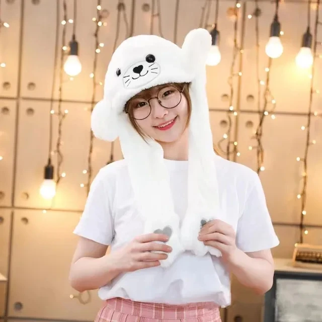 Cartoon Bunny Ear Move Hat Jumping up Toys Rabbit Girls Animal Plush Costume Cosplay Cap Kids Party for Adult Funny Anime Hat Cartoon Bunny Ear Move Hat Jumping up Toys Rabbit Girls Animal Plush Costume Cosplay Cap Kids Party for Adult Funny Anime Hat