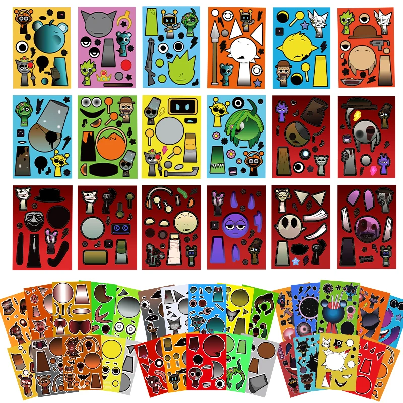 Sprunki Wedding Stickers Make Your Own Sprunki Sticker Make A Face Stickers for Kids DIY Stickers Party Supplies Crafts Gift Sprunki Wedding Stickers Make Your Own Sprunki Sticker Make A Face Stickers for Kids DIY Stickers Party Supplies Crafts Gift