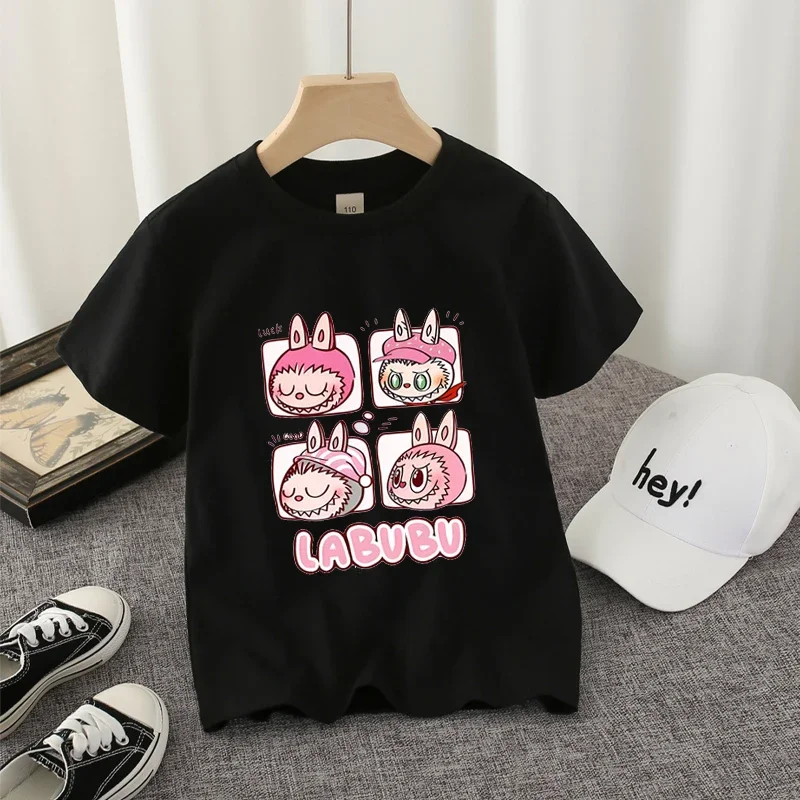Labubu Kids T-shirt Cotton Cute Anime Print Tees Short Sleeve Kawaii Pink Cartoon Girl Summer Casual Clothes Birthday Party Gift Labubu Kids T-shirt Cotton Cute Anime Print Tees Short Sleeve Kawaii Pink Cartoon Girl Summer Casual Clothes Birthday Party Gift