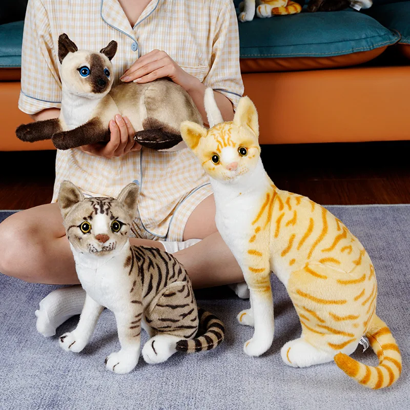 1pc 4 Colors INS Like Real Prone Cat Plush Doll Stuffed Pure Colors Grey White Yellow Kitten Toy Pets Animal Kids Gift 1pc 4 Colors INS Like Real Prone Cat Plush Doll Stuffed Pure Colors Grey White Yellow Kitten Toy Pets Animal Kids Gift