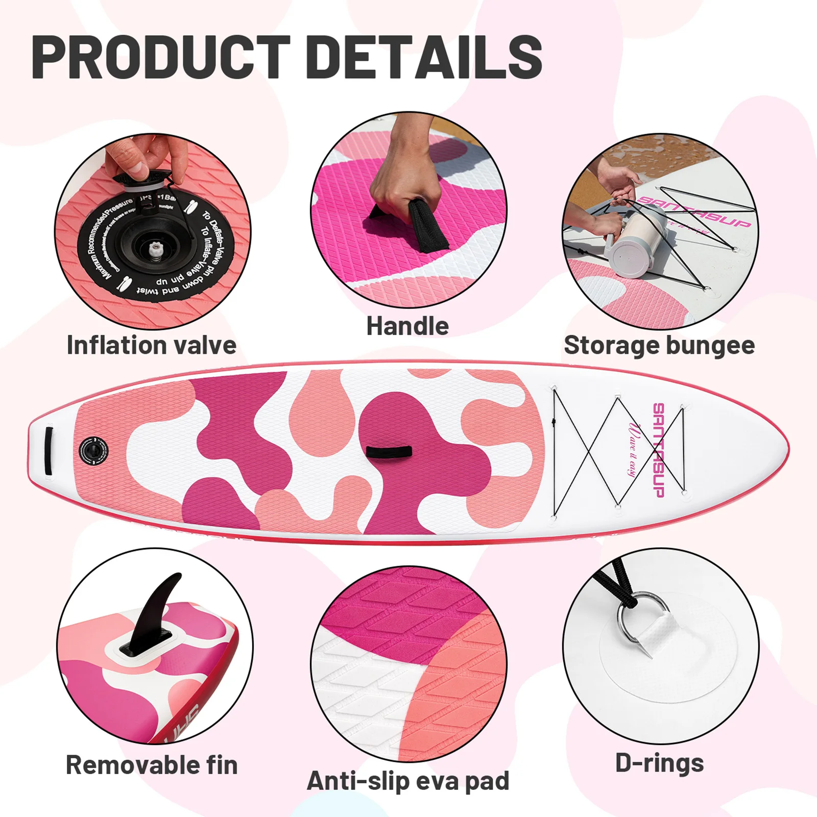 SUP Board, Inflatable Paddle Board for Adults, Stand Up Paddle Board with SUP Accessories, Waterproof, 320*81*15cm SUP Board, Inflatable Paddle Board for Adults, Stand Up Paddle Board with SUP Accessories, Waterproof, 320*81*15cm